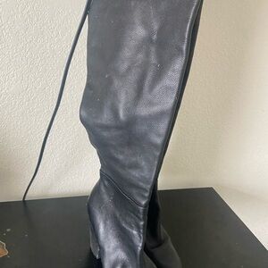 Steve Madden Black Leather Tall Boots real leather
